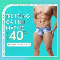Quần Lót Nam Brave Person B1154 Sọc Kẻ Thiết Kế Tinh Tế Tôn Lên Vẻ Đẹp Hình Thể Của Phái Mạnh