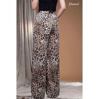 Quần lụa cát LM112429 họa tiết da beo dáng ống rộng thời thượng và đầy cuốn hút