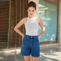 Quần short jean nữ lưng cao regular fit Aaa Jeans Navy Blue sự kết hợp tinh tế và năng động