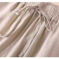 Quần suông nữ trơn cạp chun dây rút Bigsize chất linen đũi Việt mã Qd09