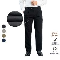 Quần Tây Nam Trung Niên Thương Hiệu Anton Mã QA404 Dáng Suông Rộng Màu Đen Lịch Sự