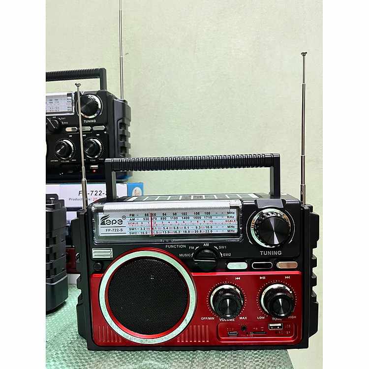 Radio Bluetooth FEPE FP-722-S phong cách cổ điển tích hợp sạc năng lượng mặt trời chính hãng chất lượng cao