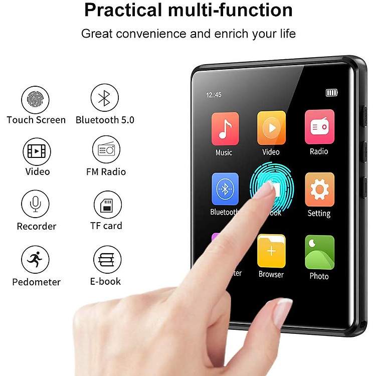 Ruizu M6 máy nghe nhạc màn hình cảm ứng 2.8 inches chính hãng pin dùng 50 giờ
