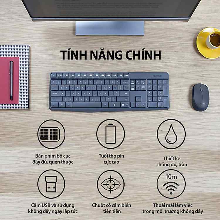 Sản Phẩm Logitech MK235 Bộ Bàn Phím Và Chuột Không Dây Chính Hãng Giá Tốt Nhất