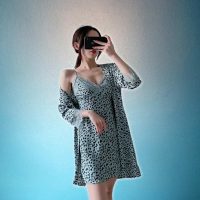 Set áo choàng kèm váy ngủ hai dây lụa Latin cao cấp VILADY S109 phối ren