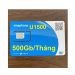 Sim 4G Vinaphone U1500 không giới hạn dung lượng đảm bảo tốc độ 5Mbps khi hết 500GB