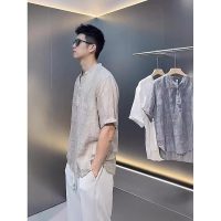Sơ mi đũi trơn ngắn tay nam phối cúc đơn giản chuẩn phong cách thanh lịch và sang trọng