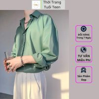 Sơ mi lụa mềm mịn tay dài unisex phong cách Hàn Quốc sang xịn mịn mã MRD01