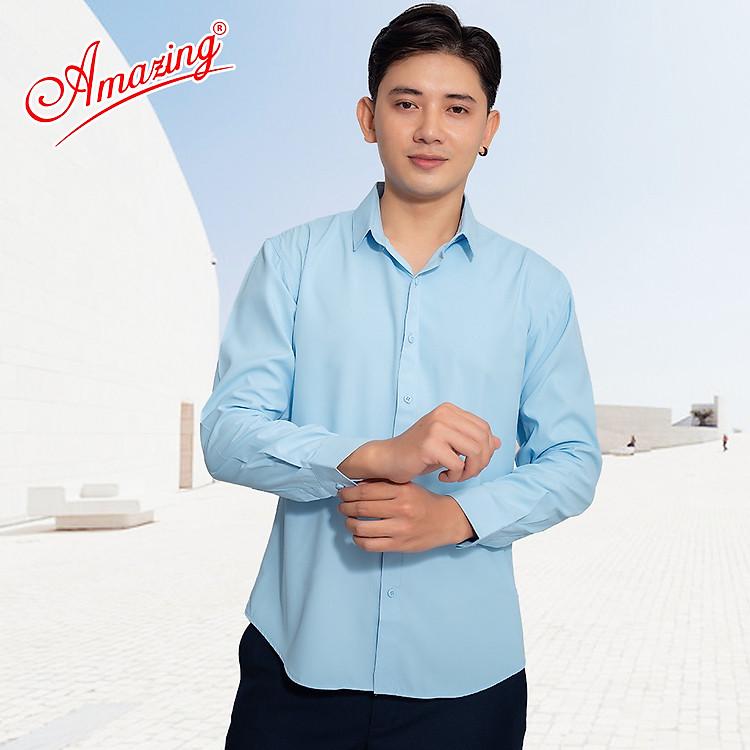 Sơ mi nam Amazing form body slim fit vải sợi tre mượt mát không túi phong cách Hàn Quốc đẳng cấp