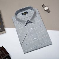 Sơ mi nam Anton xám ghi kẻ caro trắng XGD551 lựa chọn hoàn hảo cho quý ông