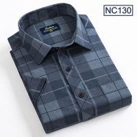 Sơ mi nam trung niên Anton NC130 màu xanh than ngắn tay mặc mát thấm mồ hôi