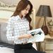Sơ mi nữ công sở Haint Boutique SM11 tay dài cổ bẻ carô mẫu mới nhất năm nay