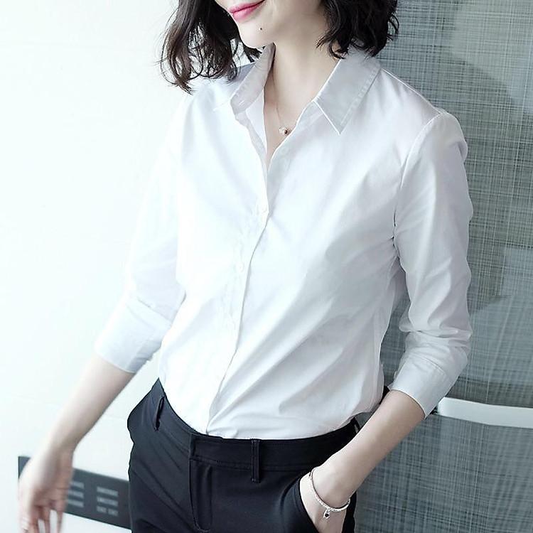 Sơ mi nữ công sở tay dài màu trơn chất liệu vải cao cấp chống nhăn xù bền đẹp mãi