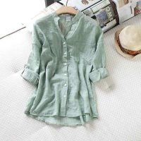 Sơ mi nữ Sm172 cổ V dáng rộng chất đũi mềm mại thời trang hè tinh tế và sang trọng