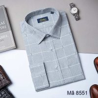 Sơ mi sợi tre Anton X8551 màu ghi họa tiết sang trọng lịch lãm cho nam giới công sở