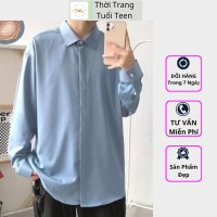 Sơ mi unisex SMD02 tay dài vải lụa thoáng mát thời trang Hàn Quốc mới