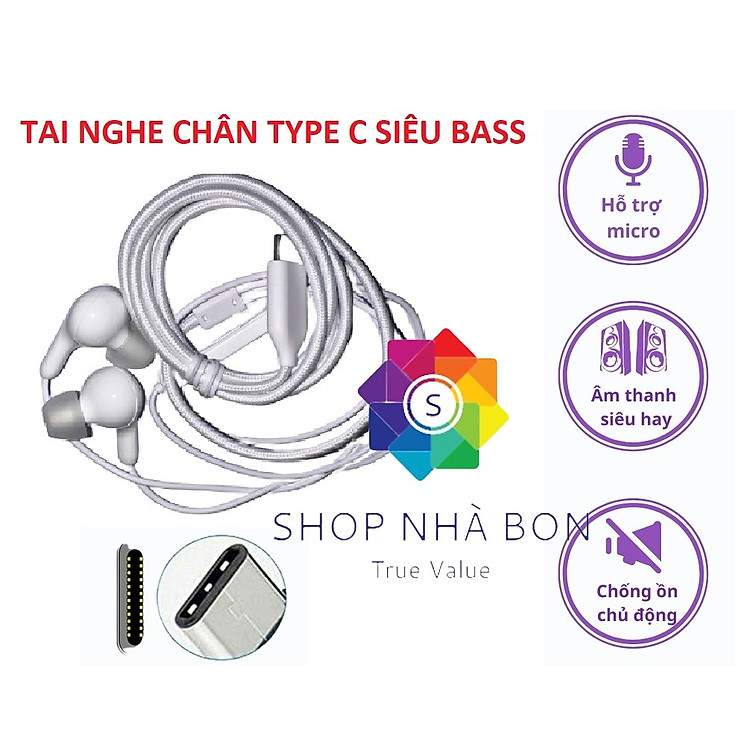 Tai nghe nhét tai chân Type C chính hãng nhập khẩu cho iPhone 15 Pro iPad