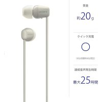 Tai nghe Sony WI-C100 không dây nhét tai chống nước IPX4 hàng chính hãng phân phối tại Việt Nam