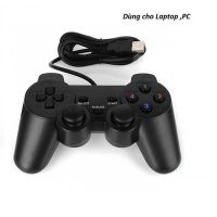 Tay cầm chơi game đơn màu đen có gạt Analog và chức năng rung kết nối USB hàng chính hãng