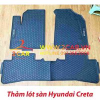 Thảm sàn Hyundai CRETA 2022 mẫu NISSIN cao su đúc bảo vệ sàn xe luôn sạch sẽ