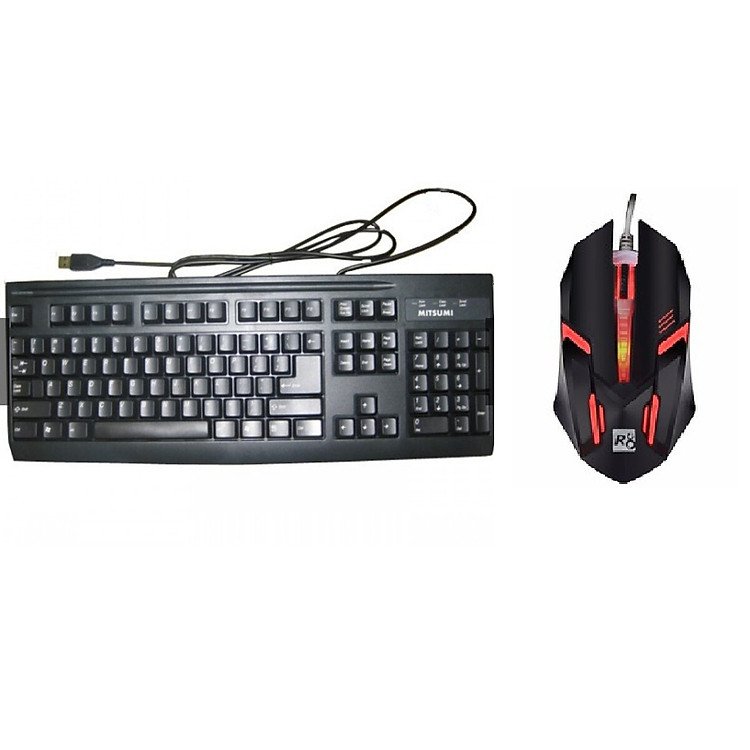 Thiết kế tiêu chuẩn bền đẹp với bộ bàn phím Mitsumi USB và chuột R8 1602 hàng nhập khẩu nguyên chiếc