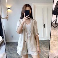 Thời trang Đũi Việt set bộ nữ blazer quần short chất Linen cao cấp nhất hiện nay