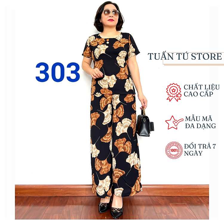 Thời trang trung niên cao cấp 2023 bộ lụa Hàn Châu Tuấn Tú Store 68 khẳng định đẳng cấp quý bà