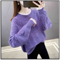 Trải nghiệm sự ấm áp và thời trang với áo len nữ dệt kim phối ren cổ tròn
