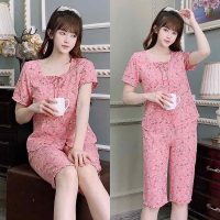 Trang phục mặc nhà dáng lửng lụa Hàn phối ba màu thời thượng mang lại sự thư giãn tuyệt đối