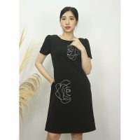 Tự tin diện đầm công sở TIFALU dáng suông thêu hoa thanh lịch đi làm hay dự tiệc