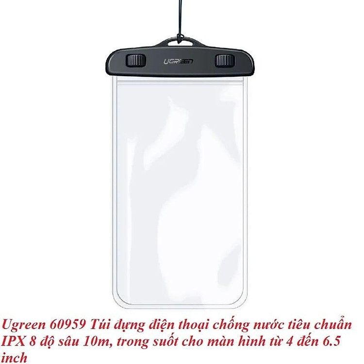 Túi đựng smartphone chống nước Ugreen UG60959LP186TK chịu áp lực nước 10m cho màn hình 6.5 inch