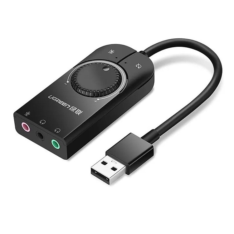 Ugreen 129EM50599CM USB External Stereo Sound Adapter 1M Màu Đen Phụ Kiện Máy Tính Chính Hãng