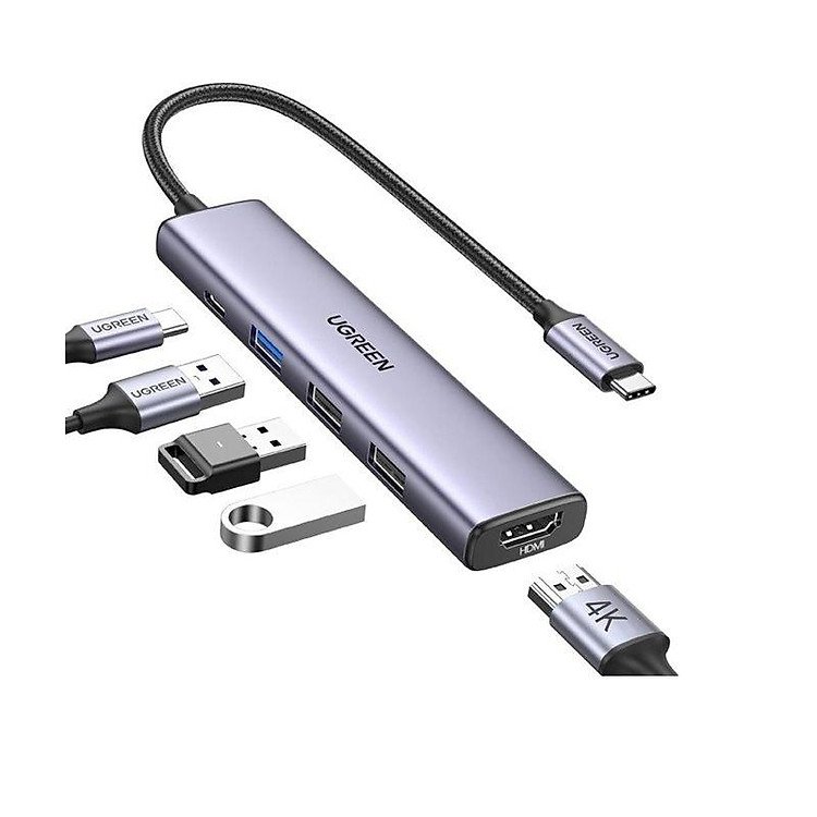 Ugreen 15495 giải pháp kết nối đa năng USB Type C sang HDMI 4K và sạc nhanh PD chính hãng