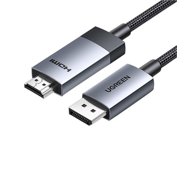 Ugreen 15774 cáp DP sang HDMI 2m hỗ trợ 4K60Hz và 2K144Hz thiết kế bọc dù chính hãng Ugreen