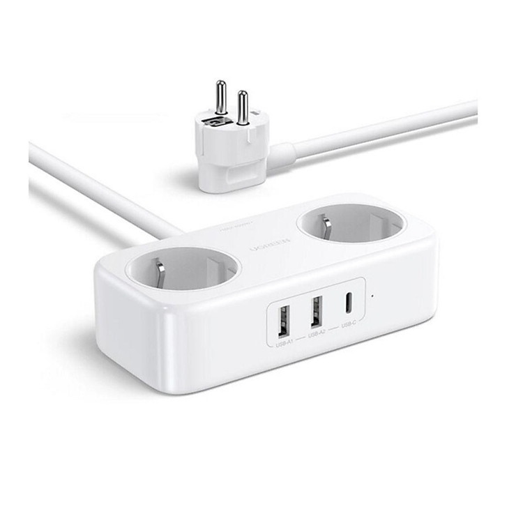 Ugreen 50683 Diginest Life 2A1C CD280 bộ sạc 4000W đa năng màu trắng dây 1.8m chất lượng cao