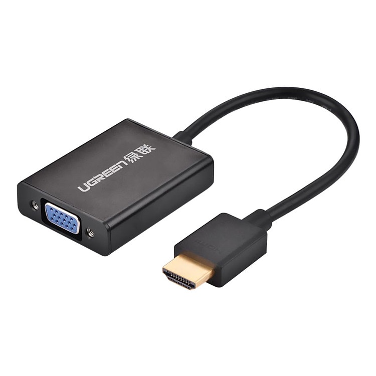 Ugreen MM102 phụ kiện chuyển đổi tín hiệu HDMI sang VGA kèm âm thanh 15cm bền đẹp