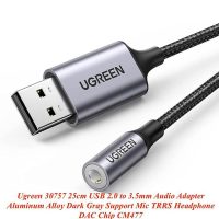 Ugreen UG30757 thiết bị chuyển đổi USB sang 3.5mm Audio kèm Micro tích hợp Chip DAC chuẩn âm thanh đầu ra