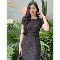 Váy gấm hoa dáng ôm TIFALU LD202 trang phục công sở hoàn hảo cho quý cô trung niên