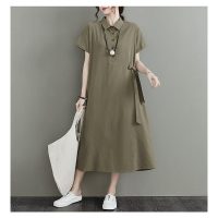 Váy sơ mi nữ form rộng dáng dài thắt nơ sườn phong cách Hàn Quốc trẻ trung năng động mỗi ngày