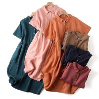 Váy sơ mi nữ linen form rộng thiết kế trẻ trung năng động nhiều màu sắc hot trend xuân hè