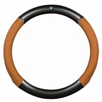 Vẻ đẹp sang trọng từ bọc vô lăng TTAUTO da vân carbon logo BMW đen nâu