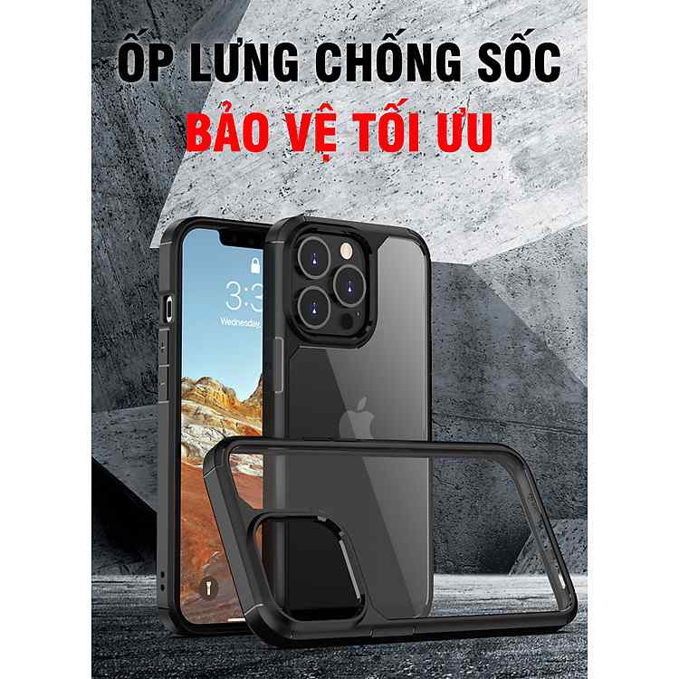 Vỏ bảo vệ iPhone chống sốc lưng trong suốt chất liệu cao cấp cho các dòng máy 11 12 13 chính hãng