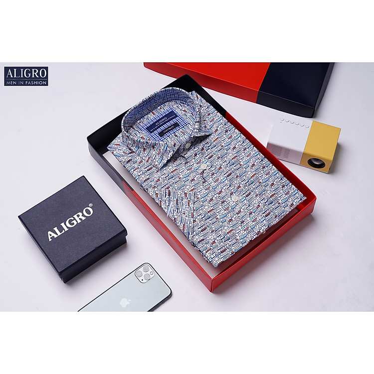 ALGS-C87: Sơ mi nam cộc tay họa tiết - Custom Fit, chất lượng vượt trội