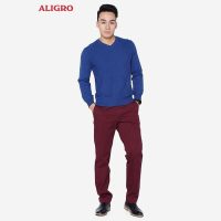 ALIGRO ALGK015: Quần kaki nam trơn, đỏ đô, form slimfit đẹp mắt.