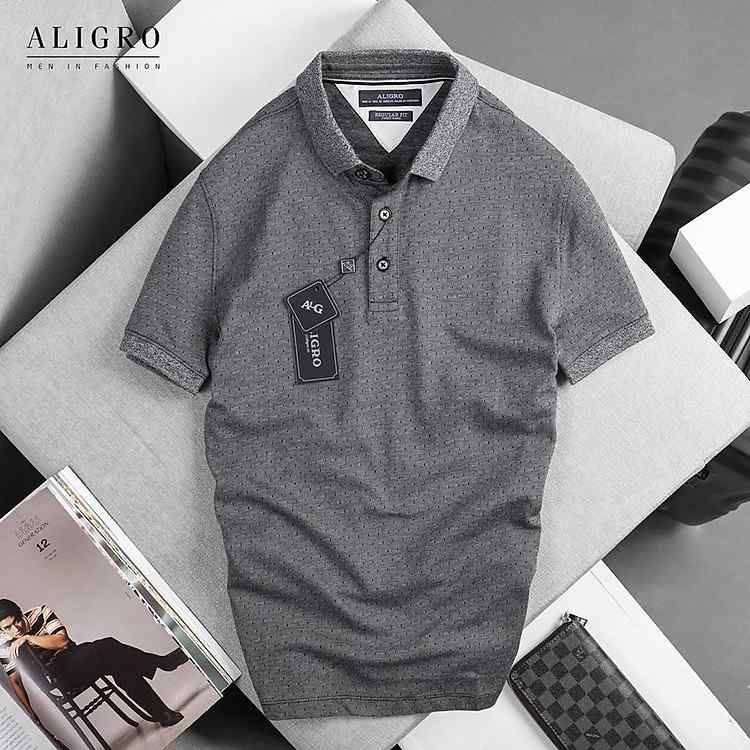 Aligro ALGPLO46 - Áo phông xám đậm, đồng hành cùng bạn mọi lúc.
