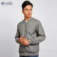 Áo jacket nam Novelty xám nhạt in chìm 2203392 món quà ý nghĩa cho người thân yêu