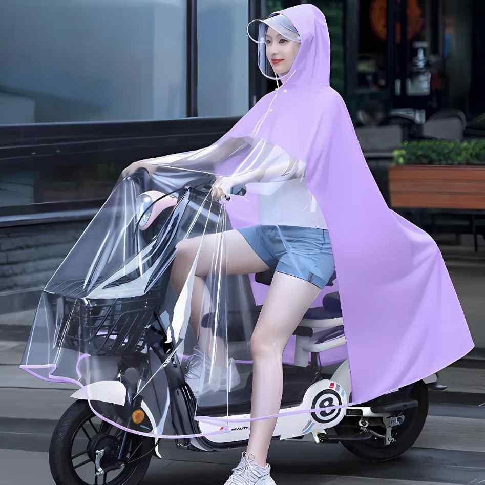 Áo mưa nửa trước trong suốt, kiểu dáng trẻ trung, năng động, phong cách