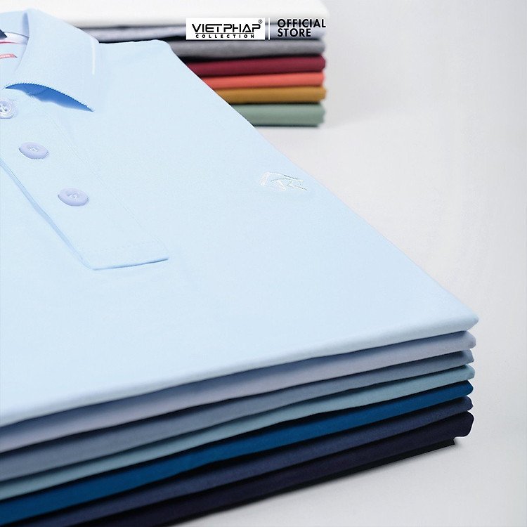 Áo Polo Nam Việt Pháp Form Luxury 9834 Chất Thun Co Giãn 4 Chiều Trơn Đẹp