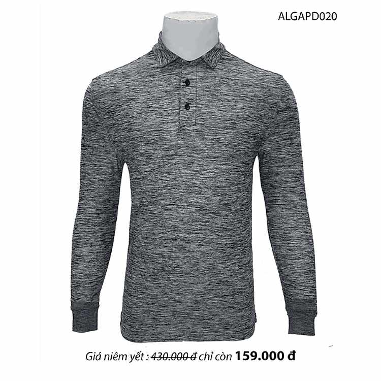 Áo thun dài tay nam xước xám đậm Aligro ALGAPD020 - Thiết kế tối giản, dễ mặc