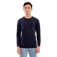Áo thun nam dài tay Aligro màu navy ALGAPD059 chất thun cao cấp co giãn